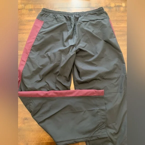Nike Windbreaker Tracksuit Jacket Pants Lined Vintage Men’s XL Black Burgundy
